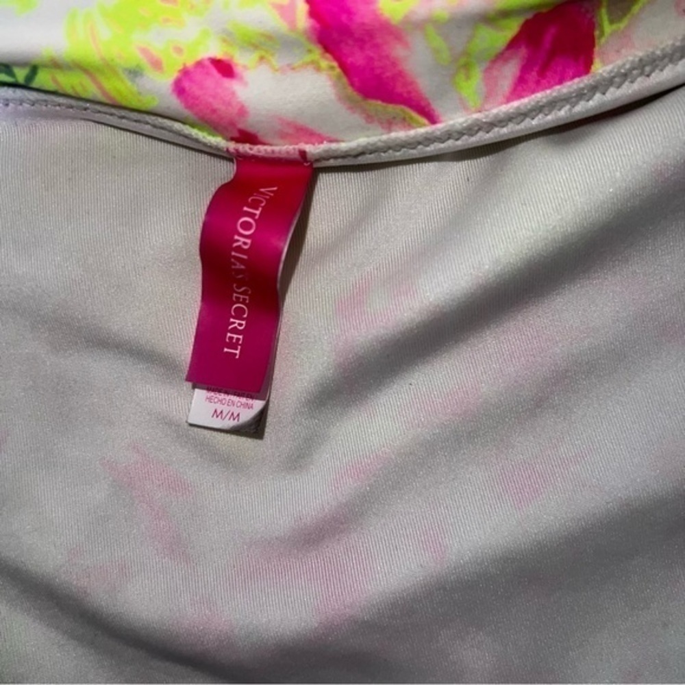 Bright Yellow and Pink Victorias Secret Medium Swimsuit Bottoms - Picture 4 of 6